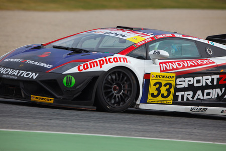 Driver Tiago MESQUITA. International GT Open. Barcelona, Spain. November 1, 2014.のeditorial素材