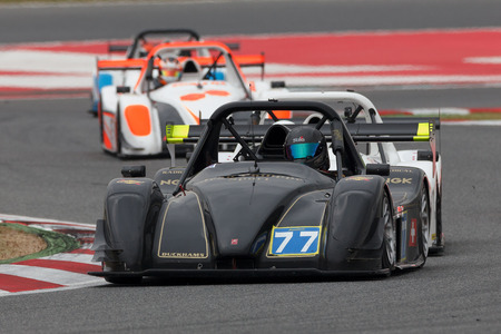 Driver Jean GANDAR. RADICAL EUROPEAN MASTERS. International GT Open. Barcelona, Spain. November 1, 2014.のeditorial素材