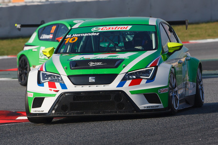 Driver Mauricio Hernandez. SEAT LEON EUROCUP. International GT Open. Barcelona, Spain. November 1, 2014.のeditorial素材