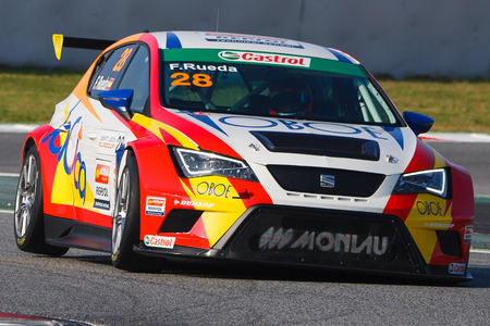 Driver F.Rueda. SEAT LEON EUROCUP. International GT Open. Barcelona, Spain. November 1, 2014.のeditorial素材