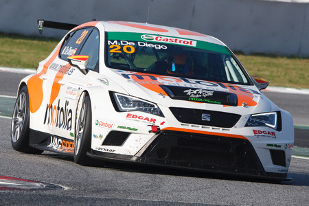 Driver M. de Diego. SEAT LEON EUROCUP. International GT Open. Barcelona, Spain. November 1, 2014.のeditorial素材
