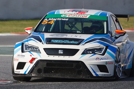 Driver Antonio MARTINEZ. SEAT LEON EUROCUP. International GT Open. Barcelona, Spain. November 1, 2014.のeditorial素材