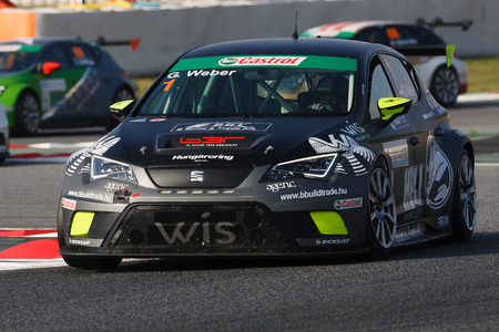 Driver Gabor WEBER. SEAT LEON EUROCUP. International GT Open. Barcelona, Spain. November 1, 2014.のeditorial素材