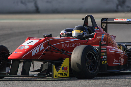 Driver Fabian SCHILLER. EUROFORMULA OPEN. International GT Open. Barcelona, Spain. November 1, 2014.のeditorial素材
