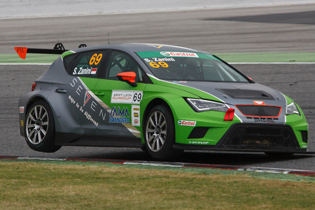 Driver Stefano ZANINI. SEAT LEON EUROCUP. International GT Open. Barcelona, Spain. November 1, 2014.のeditorial素材