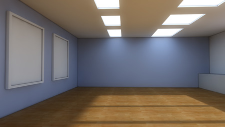 Modern interior with framesの写真素材
