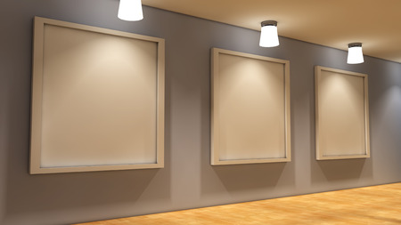 Modern interior with framesの写真素材
