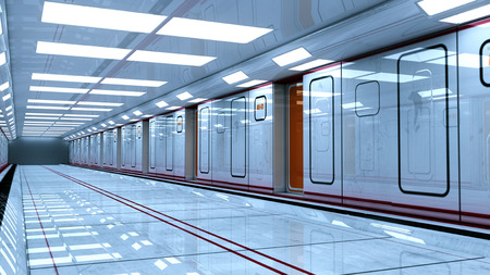 Futuristic SCIFI corridorの写真素材