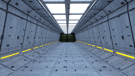 Futuristic SCIFI corridorの写真素材