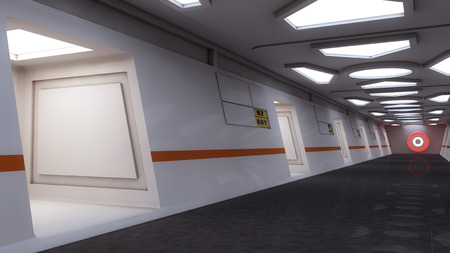 Futuristic SCIFI corridorの写真素材