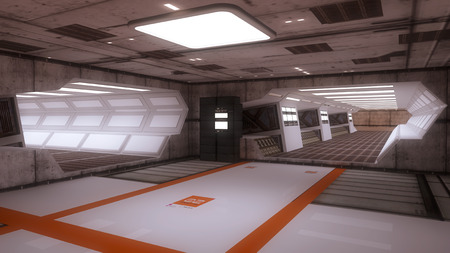 Futuristic SCIFI corridorの写真素材