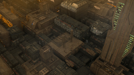 Futuristic cinematic cityの写真素材