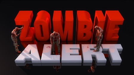 Zombie alert and 3d zombiesの写真素材