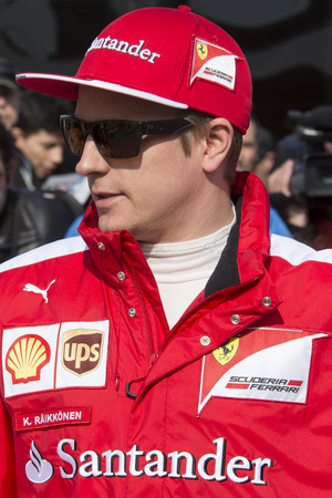 Driver Kimi Raikkonen. Team Ferrari. Formula One Test Days. Barcelona, Spain. February 20, 2015のeditorial素材