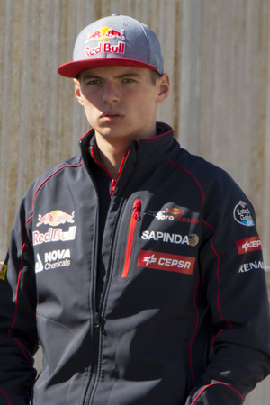 Driver Max Verstappen. Team Toro Rosso F1. Formula One Test Days at Circuit de Catalunya. Montmelo, Spain. February 28, 2015のeditorial素材