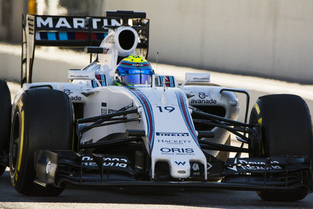 Driver Felipe Massa. Team Williams Martini F1. Formula One Test Days at Circuit de Catalunya. Montmelo, Spain. February 28, 2015のeditorial素材