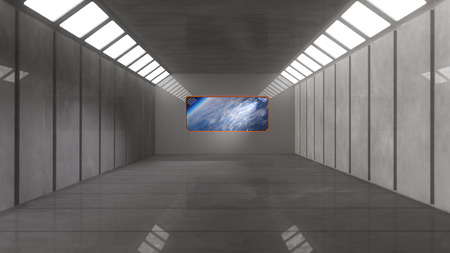 Futuristic interior corridorの写真素材