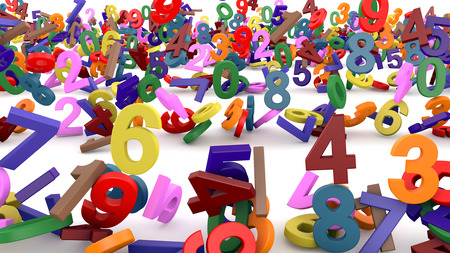 Numbers of colored fallingの写真素材