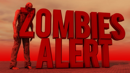Zombies alert and zombieの写真素材