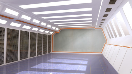 Futuristic interior corridorの写真素材