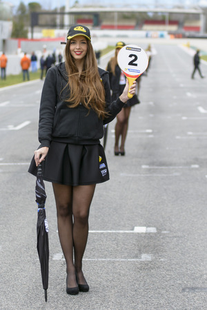 Pit Lane Girls.  V de V Endurance Series at Circuit de Barcelona. Montmelo, Spain. March 22, 2015のeditorial素材
