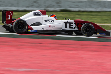 Driver CAZZANIGA Ricardo. Team GSK GRAND PRIX.  V de V Endurance Series at Circuit de Barcelona. Montmelo, Spain. March 22, 2015のeditorial素材