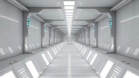 Futuristic corridor interiorの写真素材