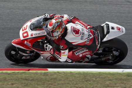 Driver TAKAAKI NAKAGAM. IDEMITSU HONDA TEAM ASIA. Monster Energy Grand Prix of Catalunya MotoGP. Barcelona Spain  June13 2015のeditorial素材