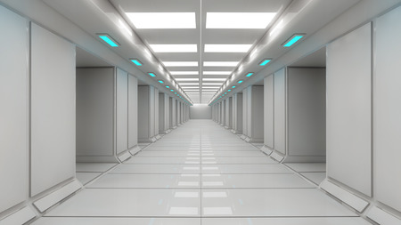 Futuristic interior corridorの写真素材