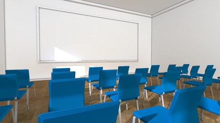 Classroom and blackboard on the wallの写真素材