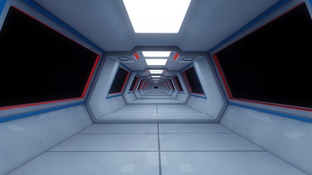 Futuristic SCIFI corridor architectureの写真素材