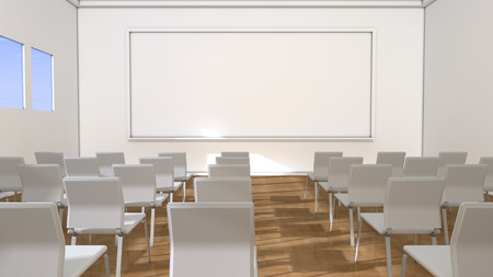 Classroom and blackboard on the wallの写真素材