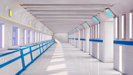 Futuristic SCIFI corridor architectureの写真素材