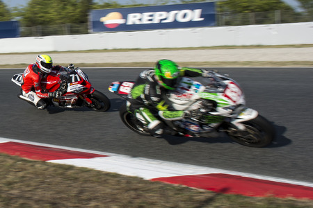 Team Monlau Repsol Technical School. 24 hours endurance Catalunya Championship. Barcelona circuit.. Barcelona, Spain - July 11, 2015のeditorial素材
