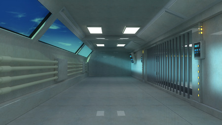 Futuristic corridor architectureの写真素材