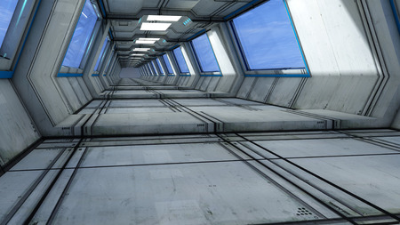 Futuristic corridor architectureの写真素材