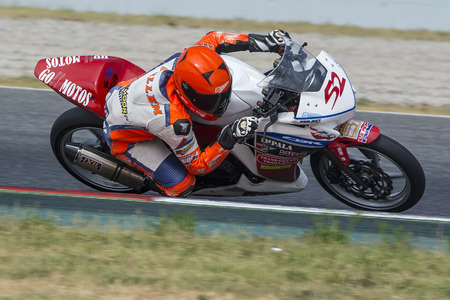 Driver Guillem Erill. Honda CBR250R. Mediterranean Motorcycling Championships. Barcelona, Spain - July 19, 2015のeditorial素材