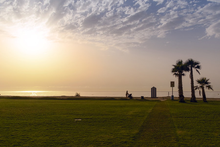Sunset on the beachの写真素材