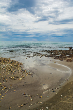 Sunrise on the beach in Spainの写真素材