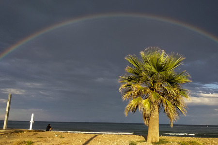 Rainbow Beach and Cloudsの写真素材