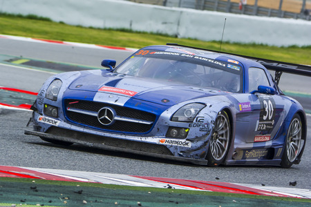Ram Racing Team. Mercedes SLS AMG. 24 hours of Barcelona. Trophy FermÃ­ VÃ©lez. Montmelo, Spain. September 06, 2015のeditorial素材