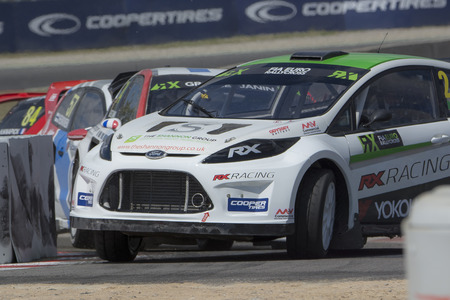 Oliver O'DONOVAN. Ford Fiesta. Barcelona FIA World Rallycross Championship. Montmelo, Spain. September 19, 2015のeditorial素材