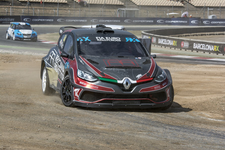 Davide MEDICI. Renault Clio. Barcelona FIA World Rallycross Championship. Montmelo, Spain. September 20, 2015のeditorial素材