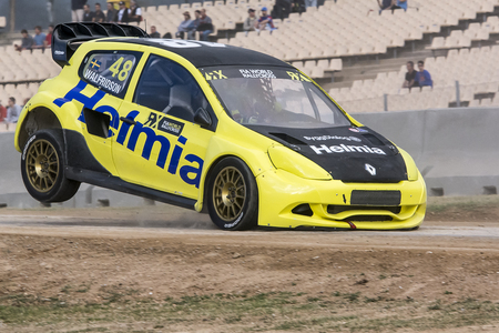 Lukas WALFRIDSSON. Renault Clio. Barcelona FIA World Rallycross Championship. Montmelo, Spain. September 20, 2015のeditorial素材