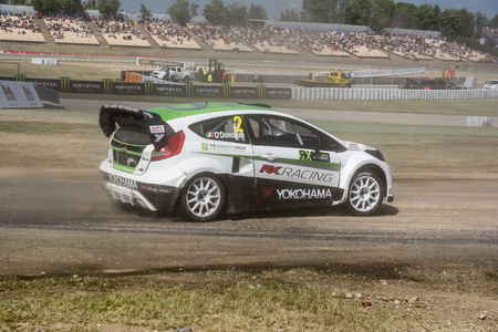 Oliver O'DONOVAN. Ford Fiesta. Supercars. Barcelona FIA World Rallycross Championship. Montmelo, Spain. September 20, 2015のeditorial素材