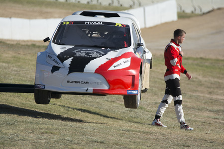 Alexander HVAAL. Citroen DS3. Barcelona FIA World Rallycross Championship. Montmelo, Spain. September 19, 2015のeditorial素材
