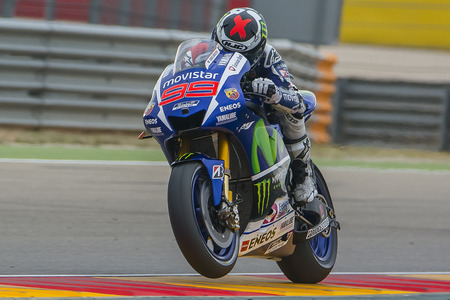 Jorge Lorenzo. Movistar Yamaha Team. Grand Prix Movistar of AragÃ³n of MotoGP. Aragon, Spain. 27th September 2015のeditorial素材