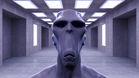 3d alien portraitの写真素材