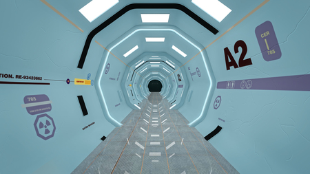 Futuristic corridor interiorの写真素材