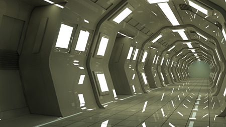Futuristic SCIFI corridor interiorの写真素材